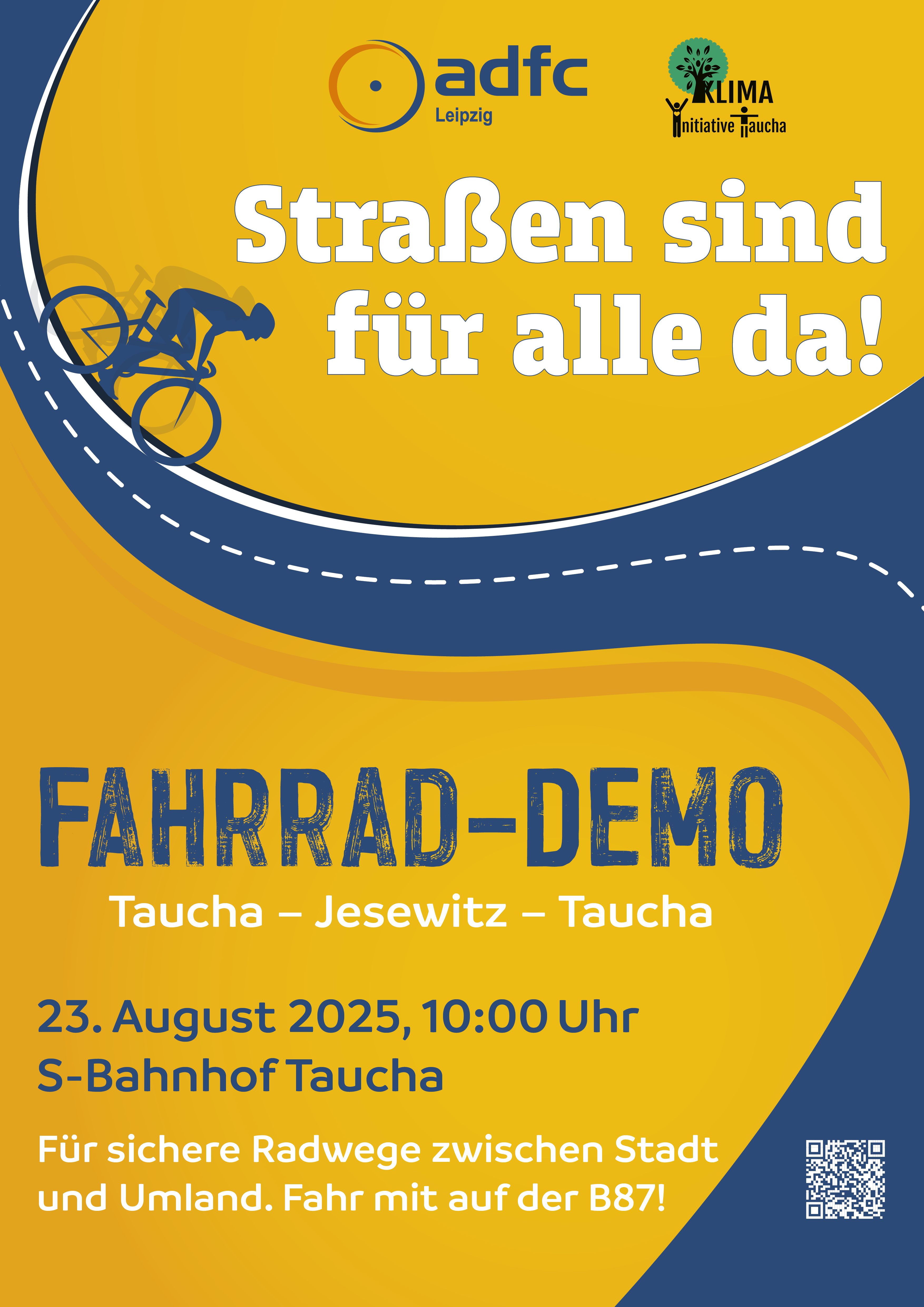 Plakat zur Fahrraddemonstration am 23.8.2025