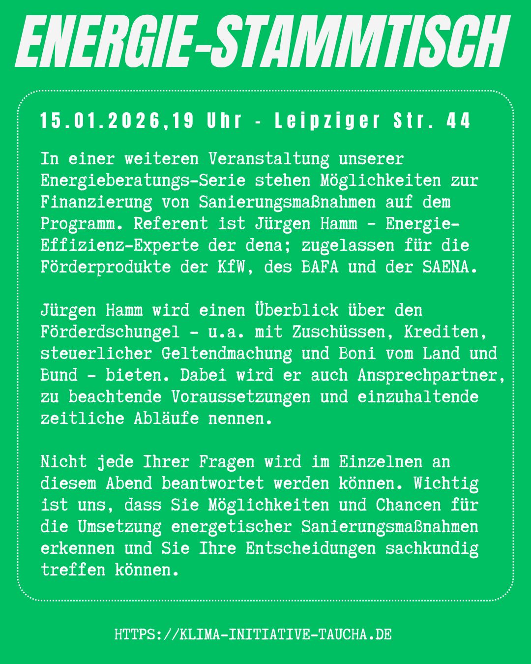 Flyer Energiestammtisch hinten