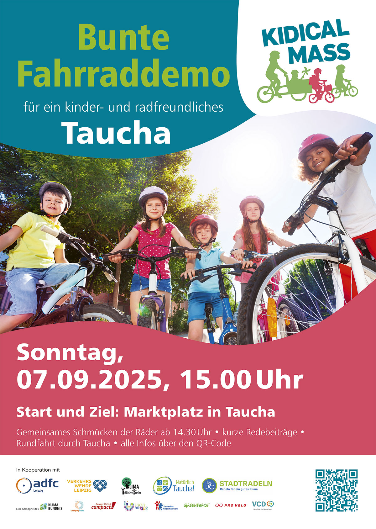 Flyer der Kidical Mass Taucha 2025