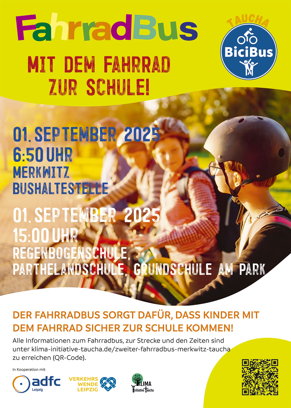 Plakat vom Fahrradbus am 1.9.2025