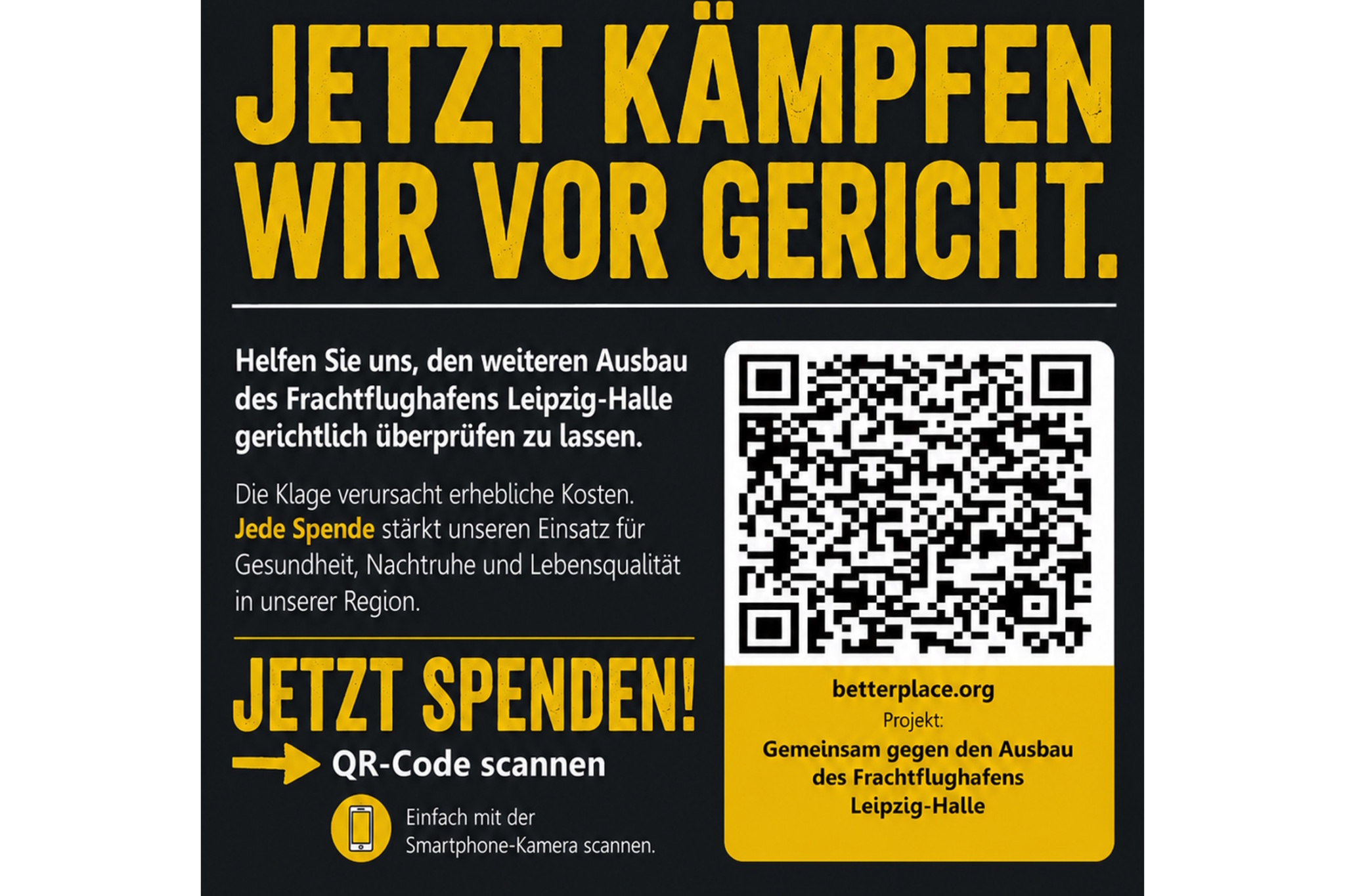 spendenaufruf gegen Flughafenausbau
