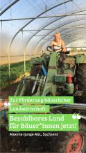 Plakat der AbL zzur Gemeinwohlverpachtung